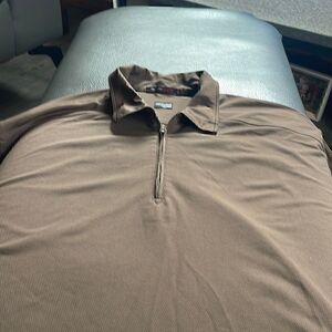 Tiger woods collection long sleeve polo size large chocolate brown nice fabric.